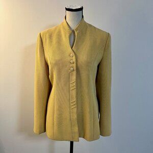 Vintage Daisy Yellow Stand Collar Piqué Blazer Jacket Fits Sizes Small Medium